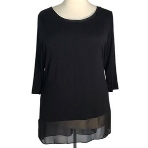 LANE BRYANT BLACK HI LO TOP W/ SHEER‎ PANEL
